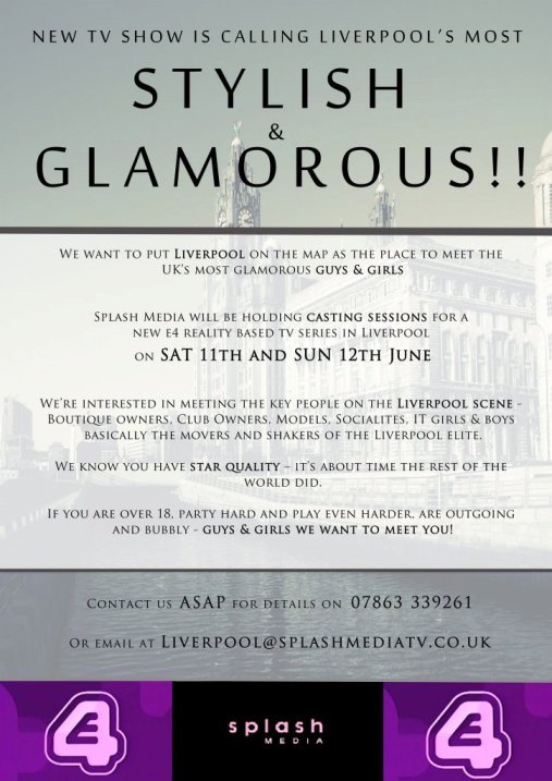 E4 reality TV show casting in Liverpool