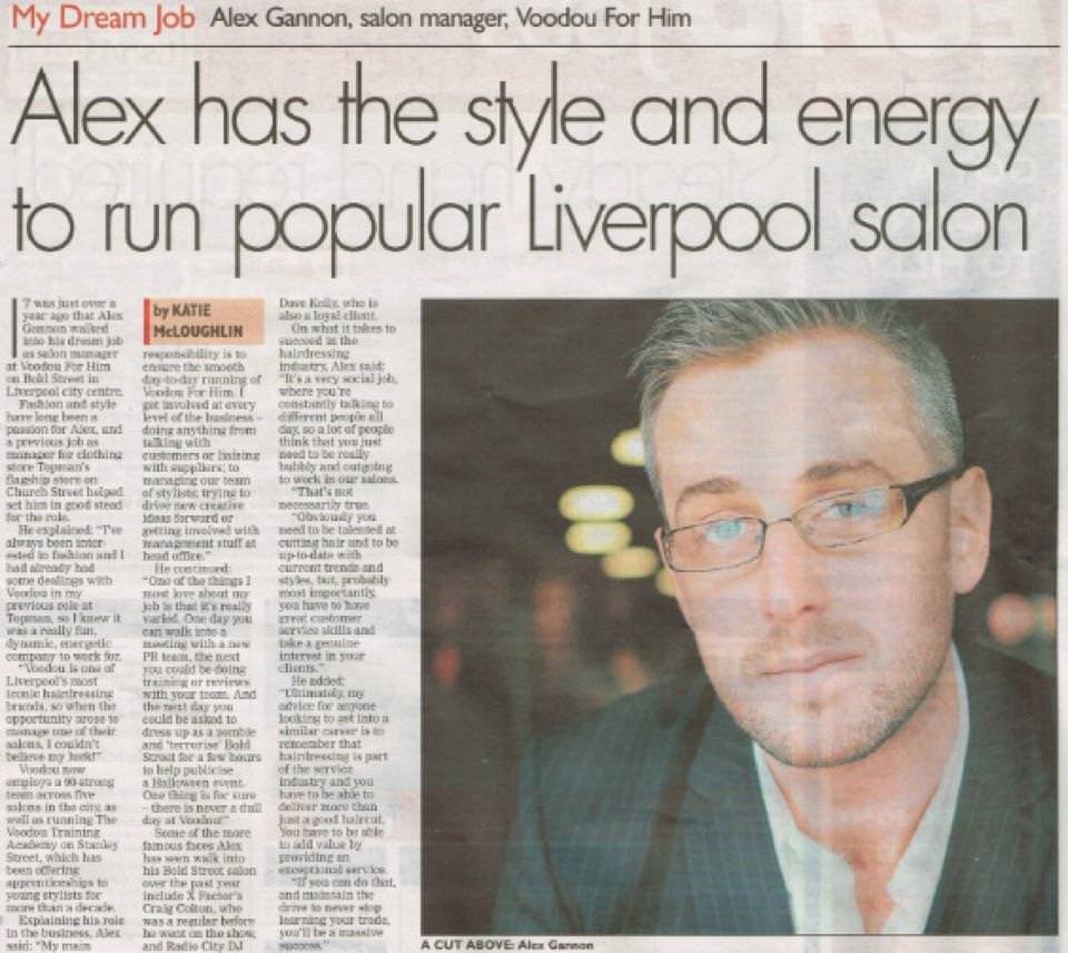 Liverpool Hair Salon Highlights Colour Alex has the style and energy to run a popular Liverpool salon