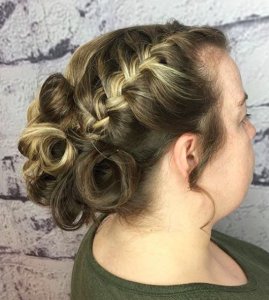 braided updo at Voodou hair salons Liverpool