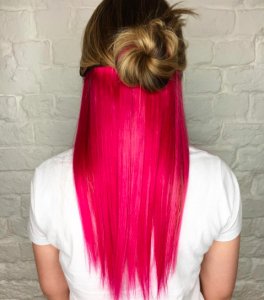 redken city beats pink hair extensions in liverpool voodou hairdressers