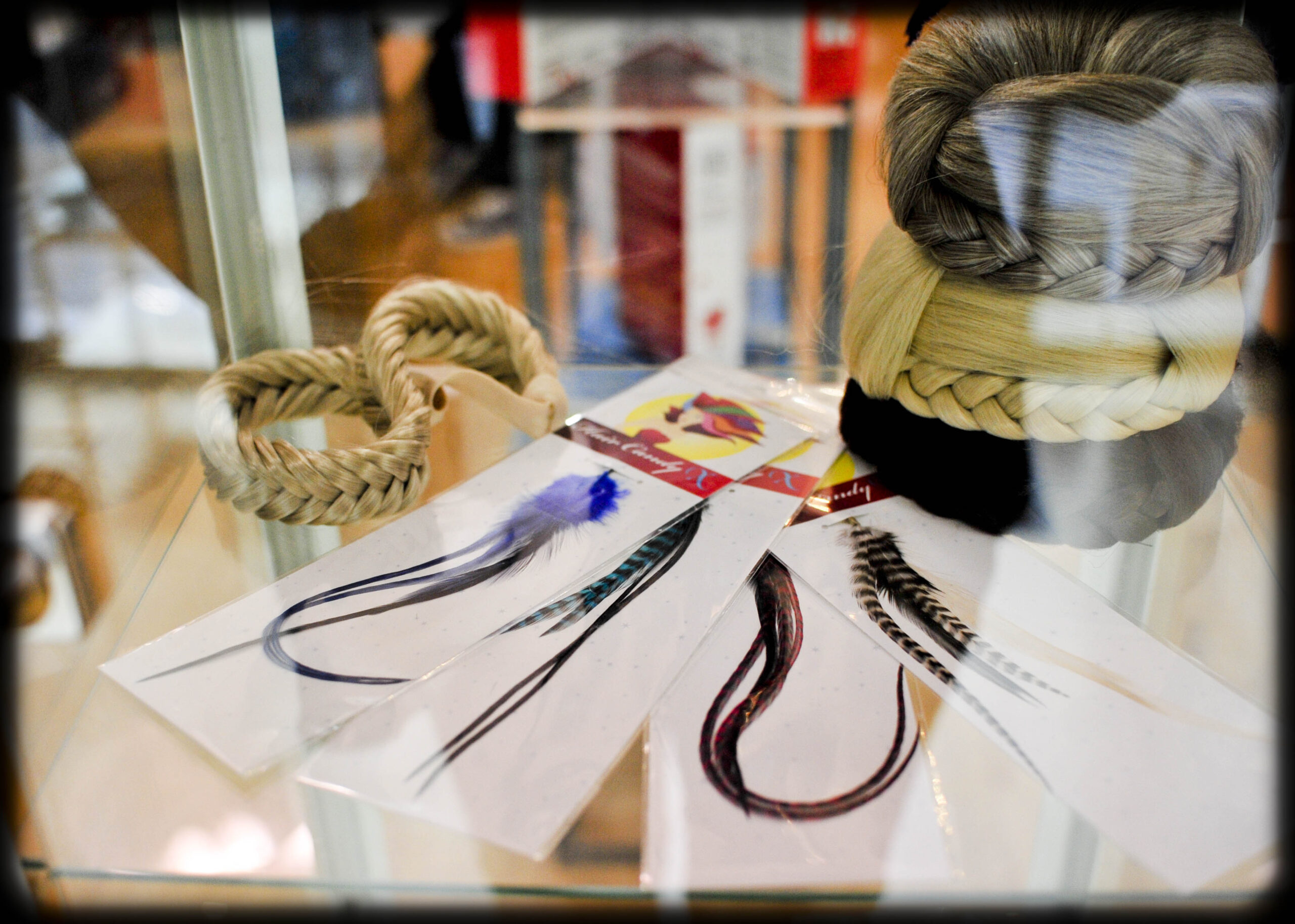 The feather hair extensions come in two lengths