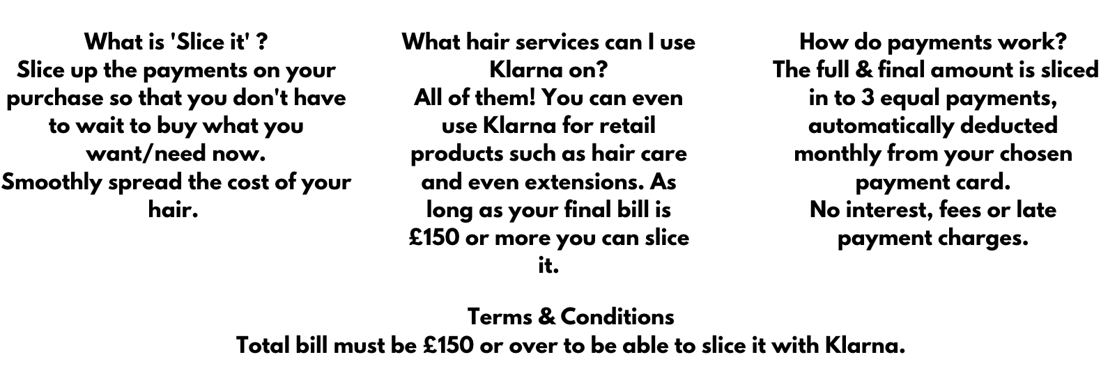 klarna text section