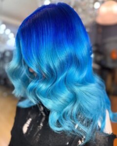 blue colour melt hair colours Liverpool